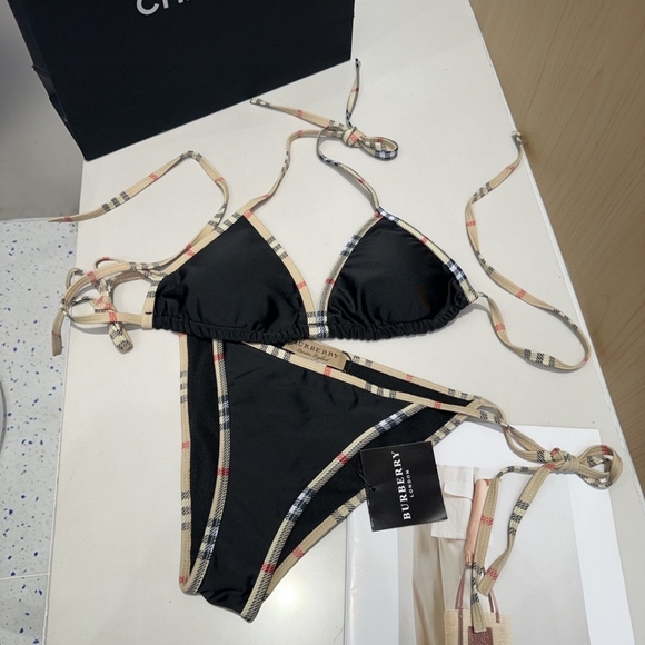 Burberry Black and Beige Women's Bikini